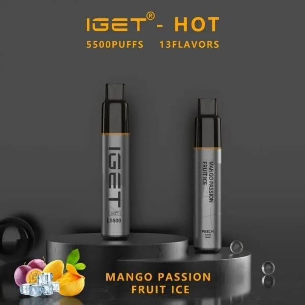 6-IGET-HOT-Mango-Passion-Fruit-I-5.webp IGET HOT 5500 Puffs Strawberry Mango Ice Flavor - Image 1