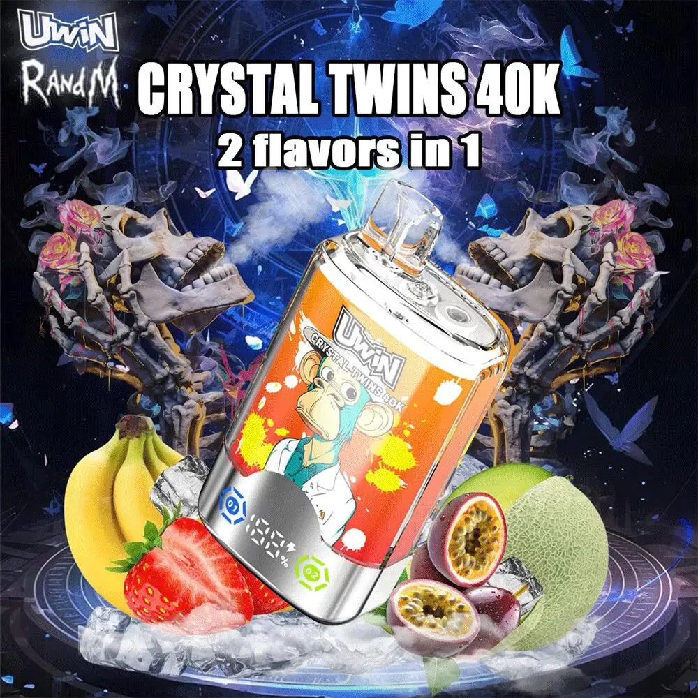 Uwin-Twins-crystal-40K-Puffs1.webp Uwin Twins crystal 40K Puffs-10 packs - Blueberry On Ice / Summer Peach Ice